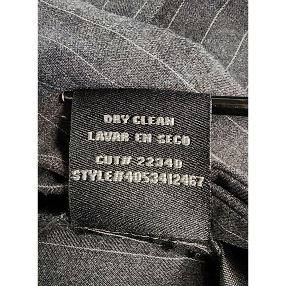 E by Eci Bermuda Cuff Hem Striped Denim Dress Pants Size 4 Color Gray/Blue - Picture 6 of 7